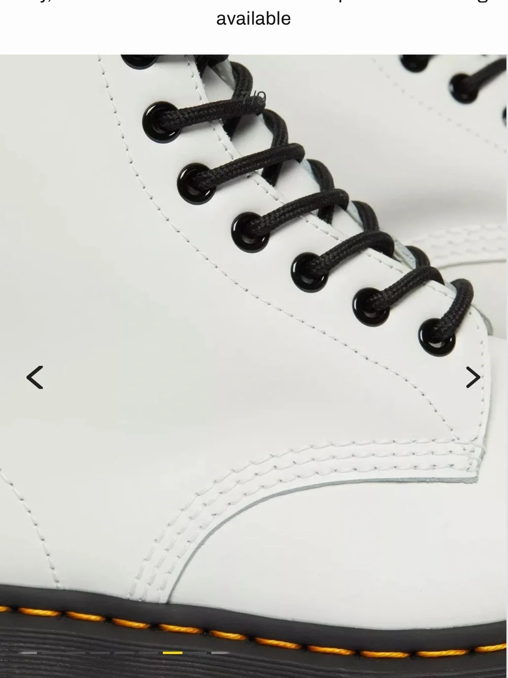 Dr. Martens White Leather 8-Eye Lace-Up Platform Boots with Black Laces